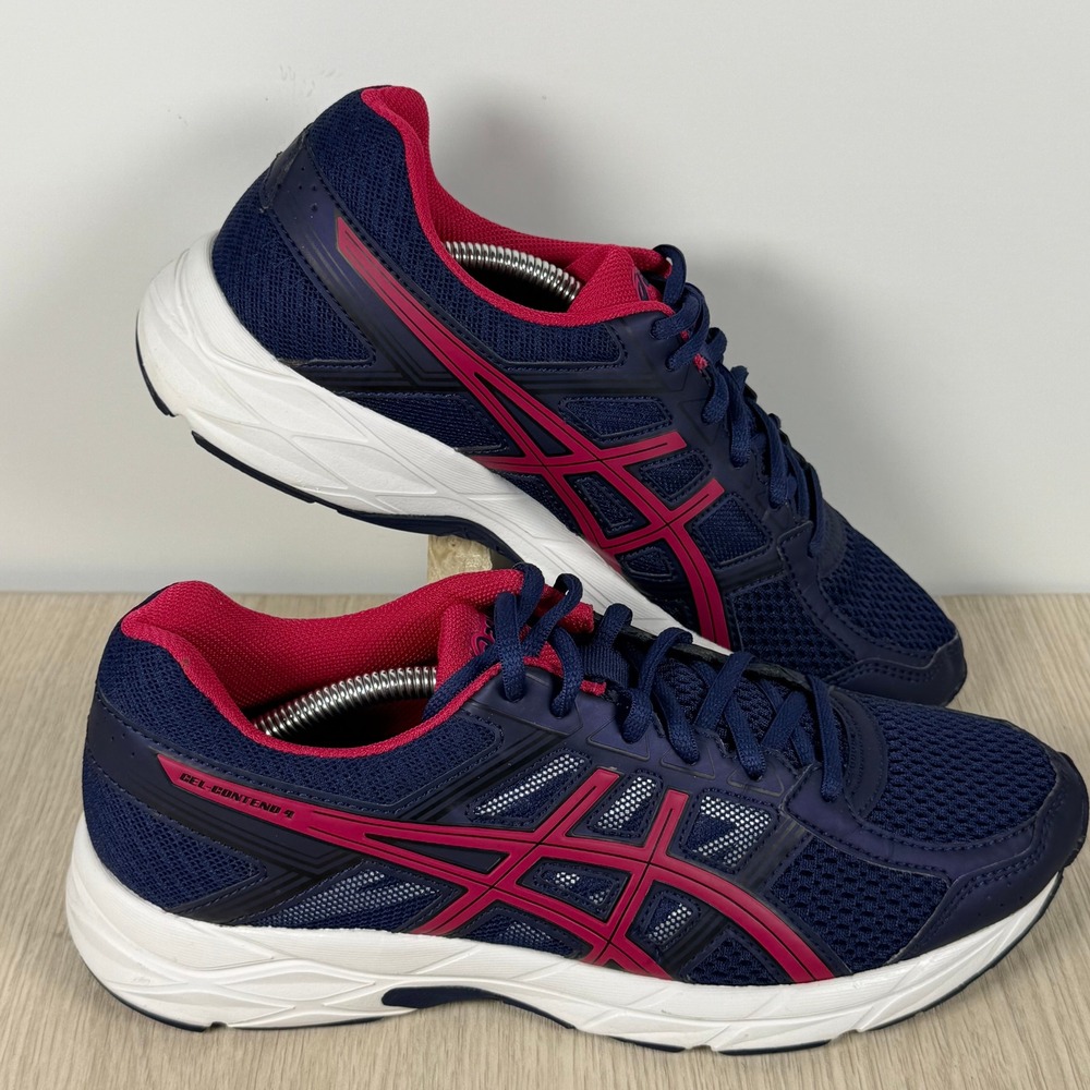 Asics Gel Contend 4 Womens Running Shoes Navy Blue Pink T765N Size 8‎